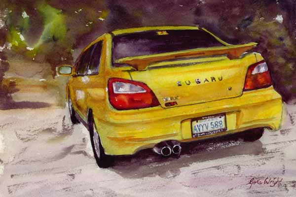 Colin's Subaru, Watercolour