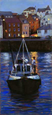 Evening Departure, Pittenweem, Pastel on Panel