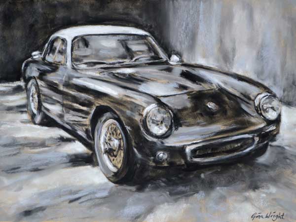 Lotus Elite Type 14 painting in pastel