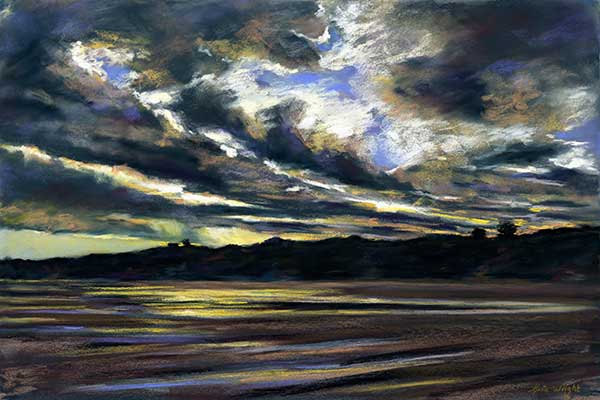 Low Tide, Lunan Bay, Pastel