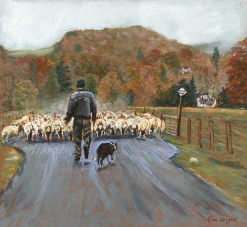 One Man And His Dog, Pastel