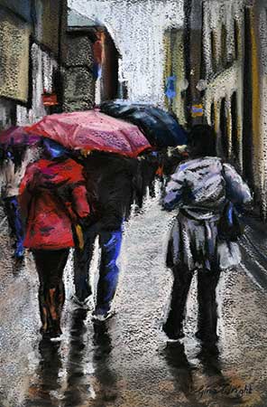 Rose Street, Umbrellas, Pastel