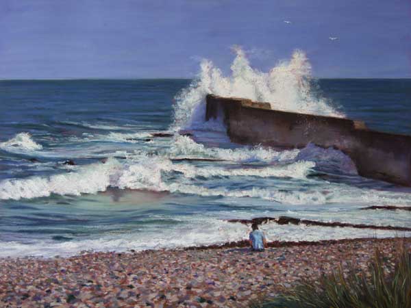 The Wave, Auchmithie, Pastel