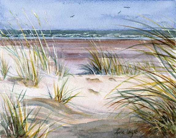 Through The Sand Dunes, St. Andrews, Watercolour
