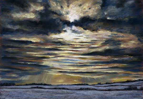 Winter Sky, Pastel